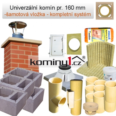 Komín s větrací šachtou CJ BLOK 160/90, výška 3,84 m