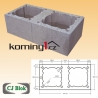 Komínová tvárnice CJ Blok - keramzitová 77x38x24 cm dvouprůduchový komín