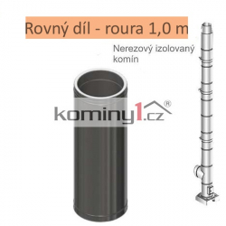 Roura dl. 1,0m - pro nerezové izolované komíny s 25 mm izolací