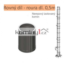 Roura dl. 450 mm - pro nerezové izolované komíny s 25 mm izolací