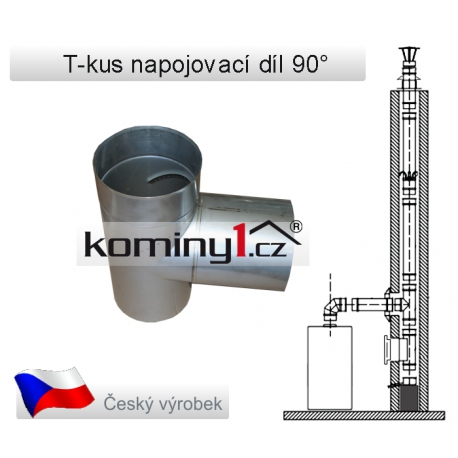 Nerezové komínové vložky - odbočka 90 st., 1,0 mm