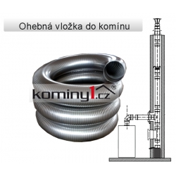 Flexi komínová nerezová vložka v pr. 140 mm na plyn (v tl. 0,3 mm) v délce 0,45 m 